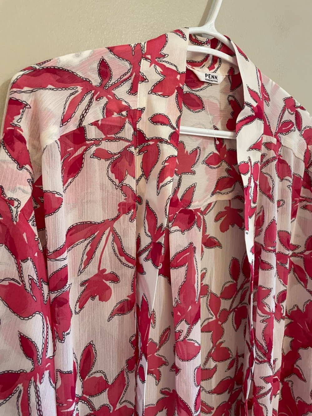 Penningtons White & Pink Floral Open-Front Kimono – Plus Size 4X/5X NWoT - Picture 5 of 14